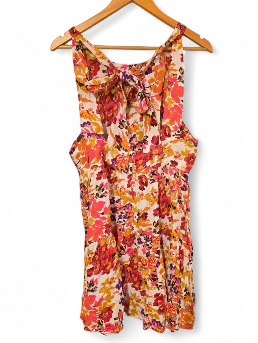 Natural Life Floral Boho Tiered Mini Dress - Size Large - Picture 7 of 16